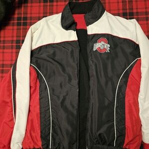 The Ohio State University collegiate jacket.
